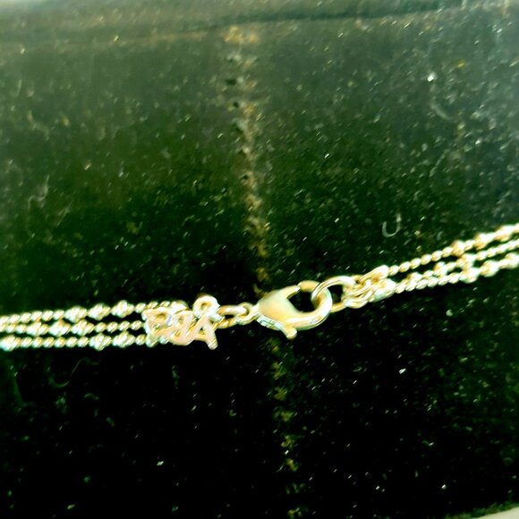 ABS by Allen Schwartz Silver Tone Rhinestone Chandelier Long Necklace 28" - Picture 4 of 6